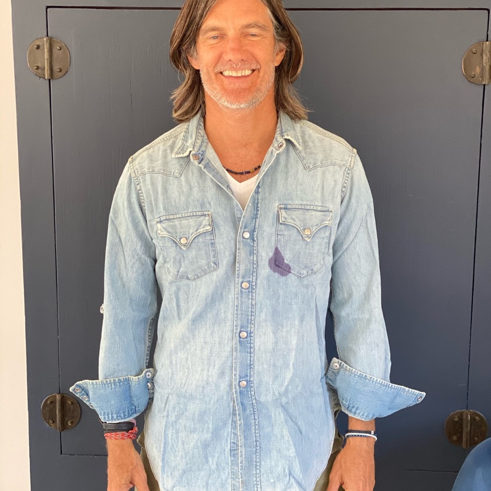 Vintage Levi’s Denim shirt with ink stain & holes